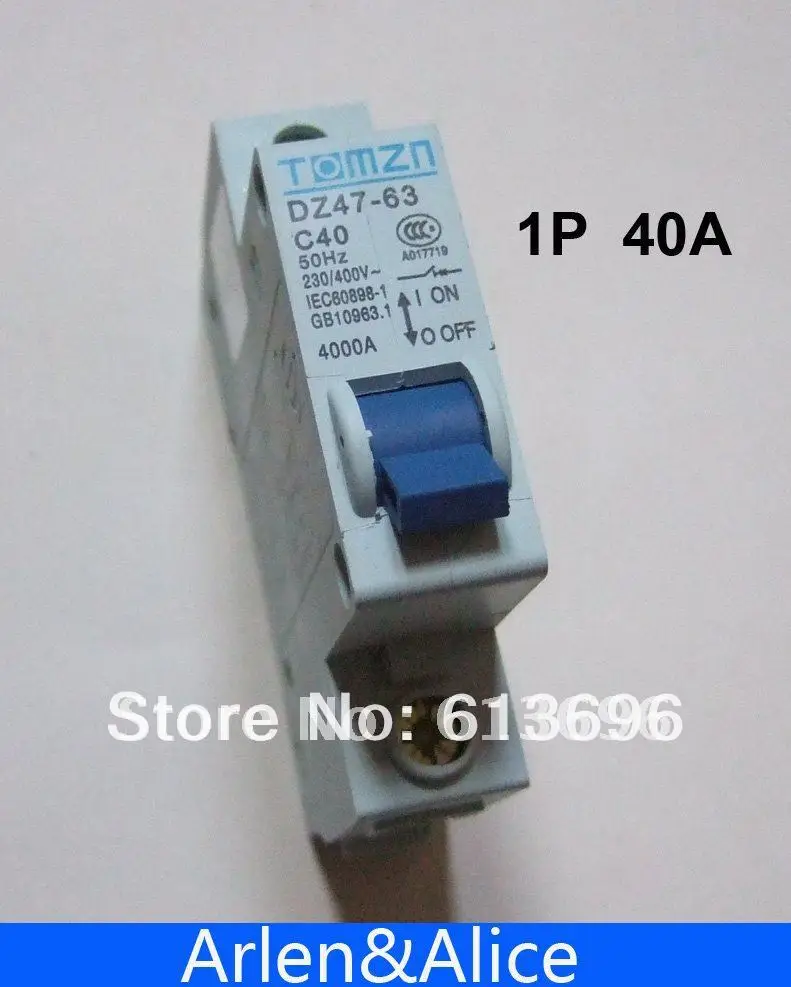 1P 40A 230/400V~ 50HZ/60HZ Mini Circuit breaker MCB C45 C TYPE