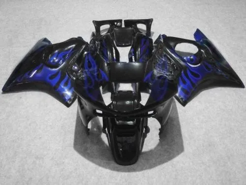 

km Motorcycle Fairing kit for CBR600F3 95 96 CBR600 CBR600 F3 1995 1996 Blue flames black Fairings set cover