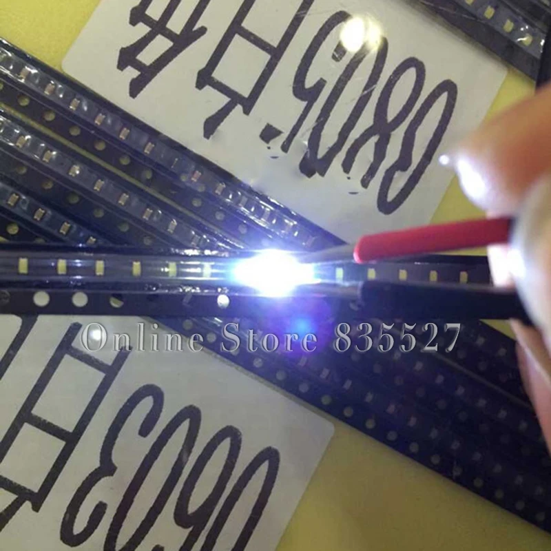 

1000PCS/LOT 1608 0603 white SMD LED lamp beads 500 - 600 mcd super bright LED light emitting diode highlight ( LEDs )