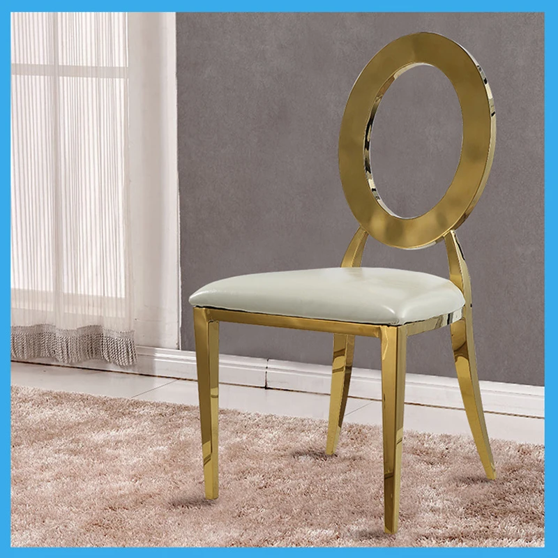 Metal gold Chair Wedding Chair With a Hole For Wedding Moment Banque Chair Hotel Party or Gathering With Cushion