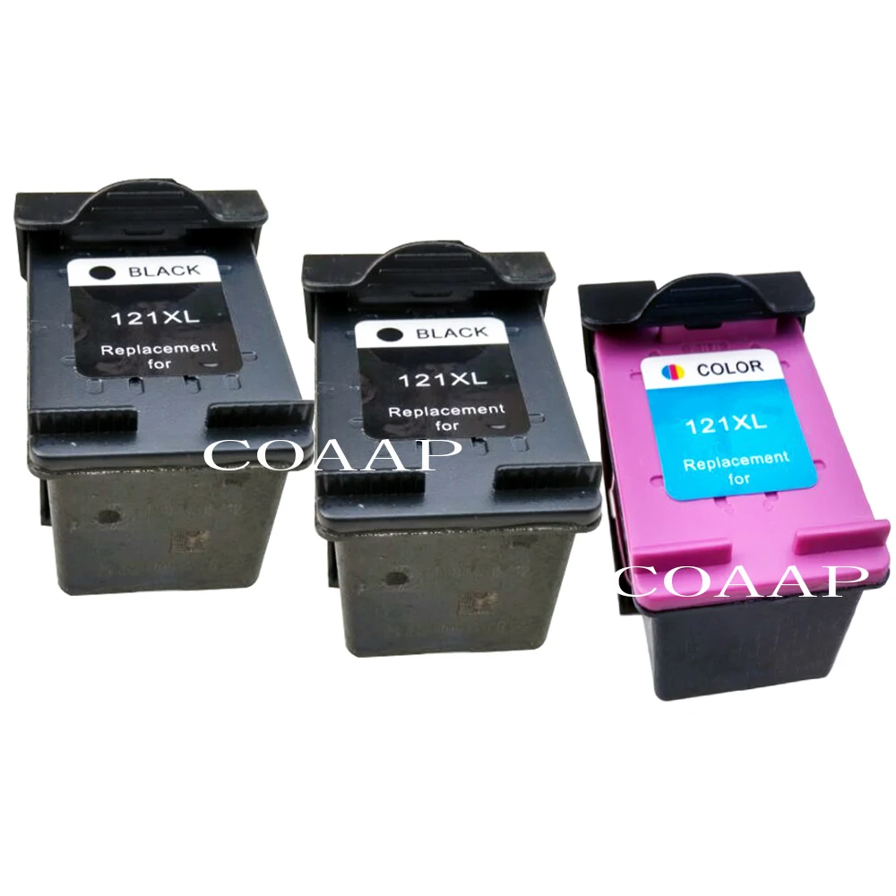 3 pk Replacement HP121 121xl Refilled ink cartridge for D2563 F2423 F2483 F2493 F4213 F4275 F4283 F4583 1050 2050 2050s printer