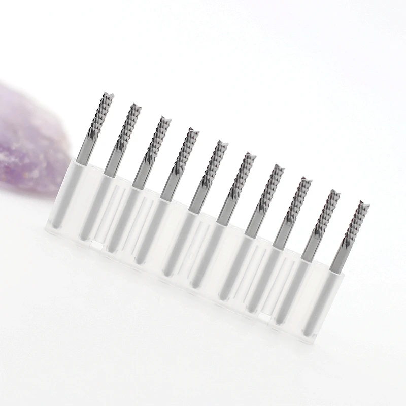 HANGXIN tungsten carbide left lower cut strawberry corn PCB milling cutter kit 1.0-3.175mm 10PCS planing tool metal cutting