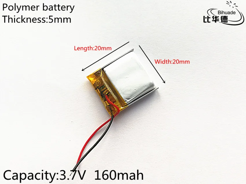 3.7 V 160 mAh 502020 bateria litowo polimerowa bateria li-po akumulator litowo jonowy akumulator baterie do Mp3 MP4 MP5 GPS dostawcy usług