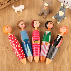 1 PCs Korean Stationery Cartoon Puppet Ballpoint Pen Doll Villain Student Stationery Garden Bead Pen Cute Stationary Wholesale