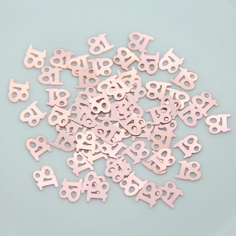 500Pcs Number of various Rose Gold Digital Confetti Glitter Birthday Decor Table Sprinkles Confetti For Celebration Birthday