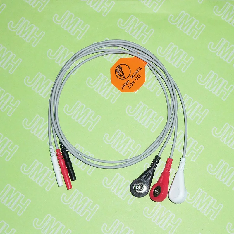 

1.5 Din Series ECG/EKG 3 lead cable and leadwires,AHA or IEC,Clip or snap.