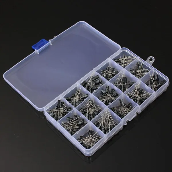 200Pcs 15 Value Electrolytic Capacitor Assortment Box Kit