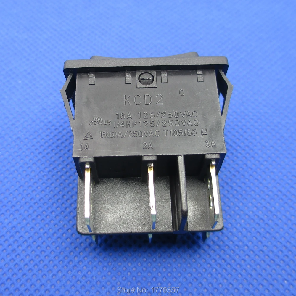 1 pcs New high quality  kcd2 Rocker Switch Power Switch Boat 3 Position 6Pin Button Latching   16A 250VAC/ 16A 125VAC on-off-on