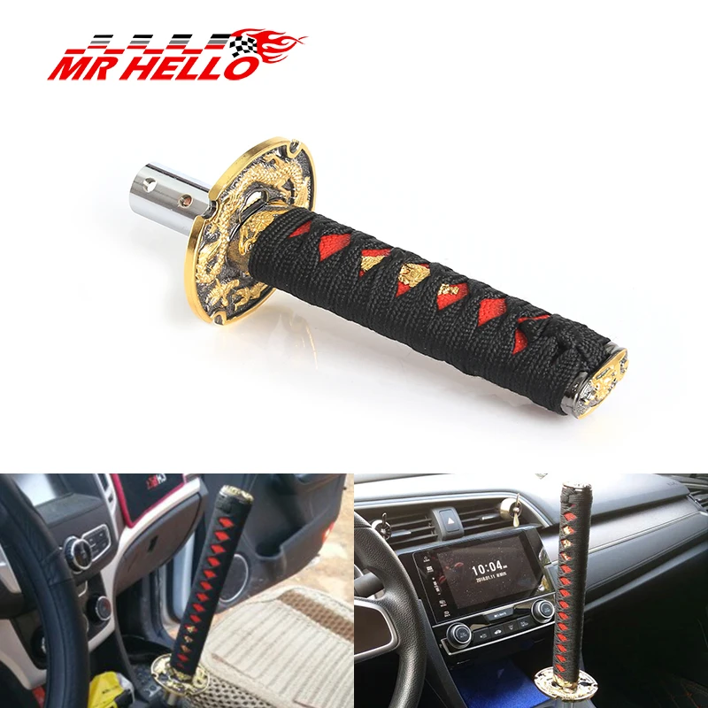 Jdm style Short Samurai Sword Shift Knob Shifter 150mm Metal Weighted Sport Katana Shift Knob