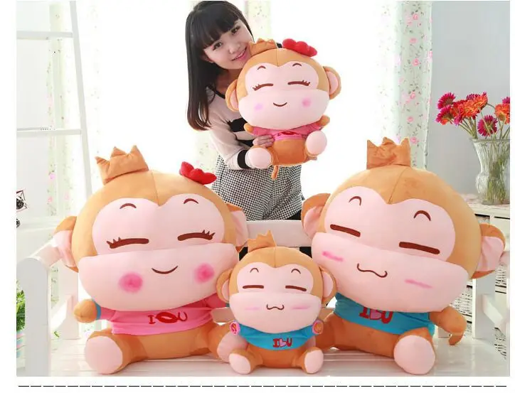 

stuffed toy couple monkey plush toy yoyo ,cici monkey doll throw pillow toy, birthday gift d7995