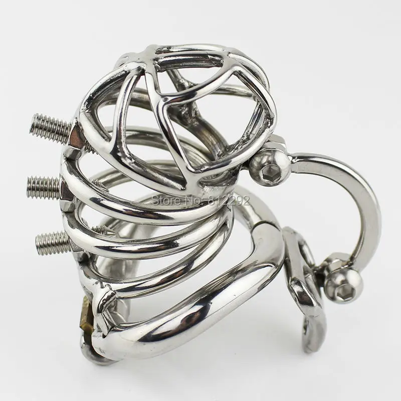 Male Chastity Belt Stainless New Design Steel Chastity Cage Metal Penis Lock With Adjustable Testicular Separated Hook Device