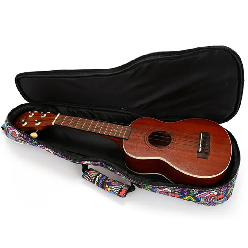 New Portable 21 23 26 inch soprano concert tenor ukulele case small bass guitar bags soft gig cover backpack lanikai colorful