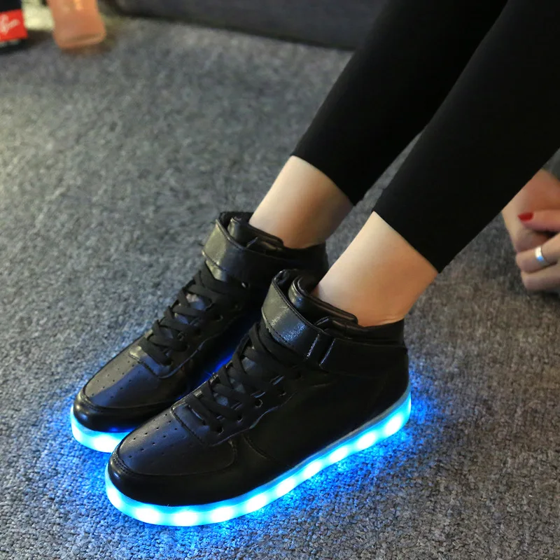 7ipupas High-quality Low price Luminous Sneakers Kids Boys Girls USB Charger Led Light Shoes Unisex High Top Sports for children