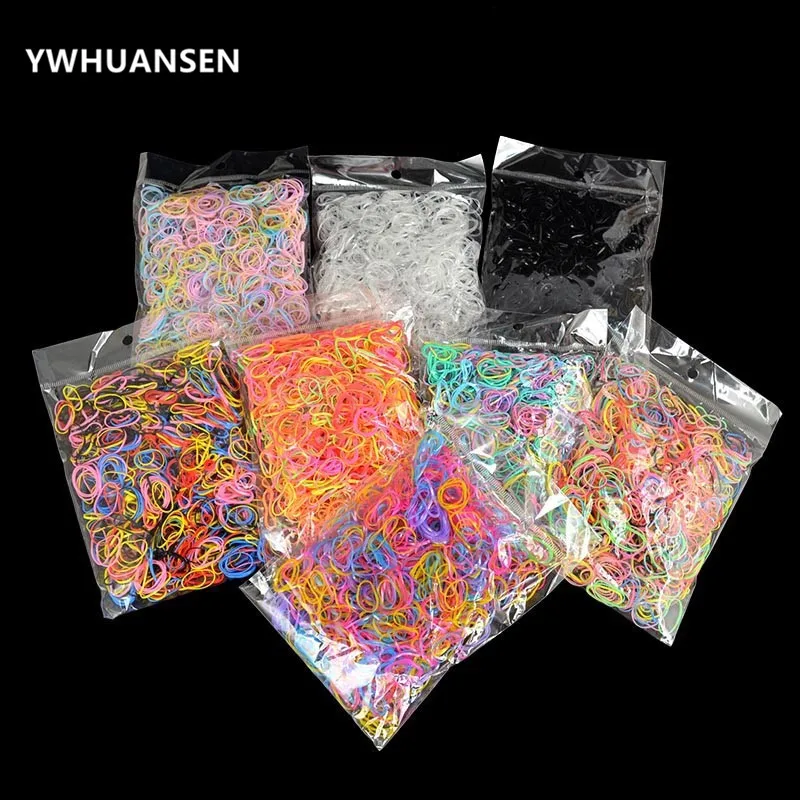 YWHUANSEN About 1000pcs/bag (small package) New Child Baby TPU Hair Holders Rubber Band Elastics Girl\'s Tie Gum Hair Accessories