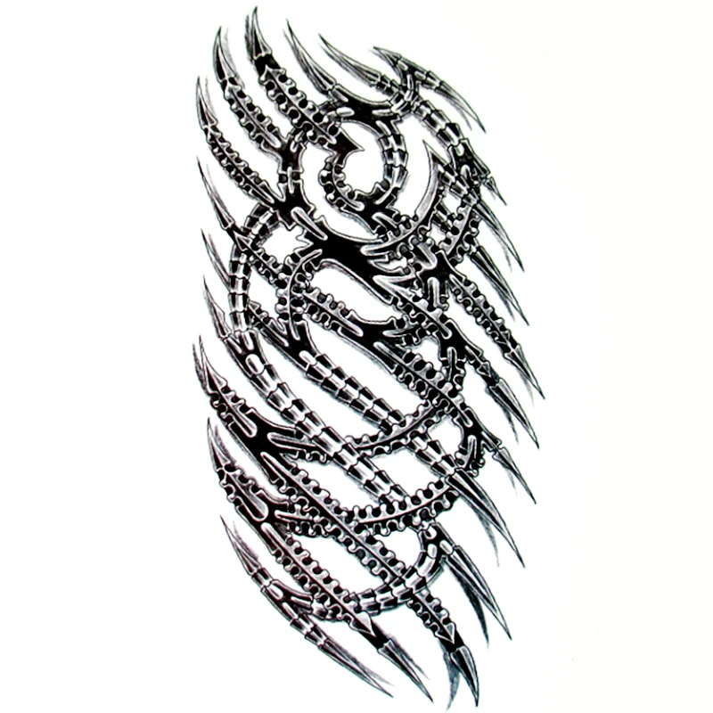 Metal thorn knife waterproof temporary tattoos Men women flash metalic fake Tatoo  sleeve tattoo