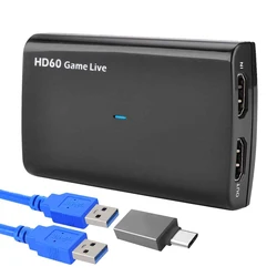 HDMI do USB3.0 UVC gry przechwytywania wideo z wejście mikrofonu, transmisji na żywo strumień rekord Grabber konwerter do 1080 P 60Fps