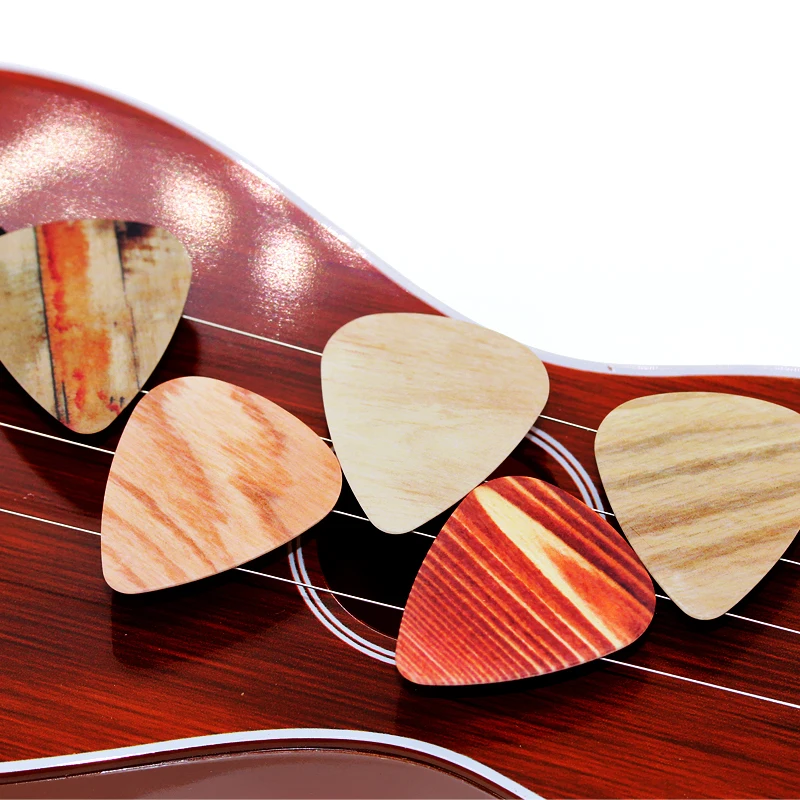 SOACH 10pcs Newest  Wood grain bass guitar picks mediator Thickness 0.46mm acoustic Guitar plucked Accessories guitar pick tools