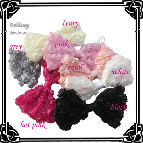 New  12pair/lot chiffon bow-knot shoe clip fashion Shoes Accessories  can removable