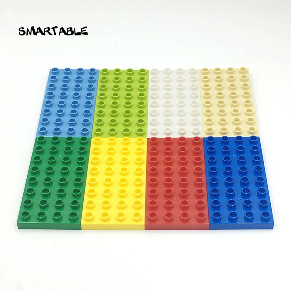 Smartable Baseplate for Big Bricks Base plates 4x8 Dot DIY Building Block Toys For Kid Compatible Major Brand For Gift 10pcs/lot