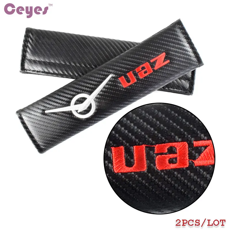 Car-Styling Car Emblems Pad Auto Seat Belt Cover Case For UAZ Logo Simbir 469 31512 3153 Hunter Patriot Accessories Car Styling