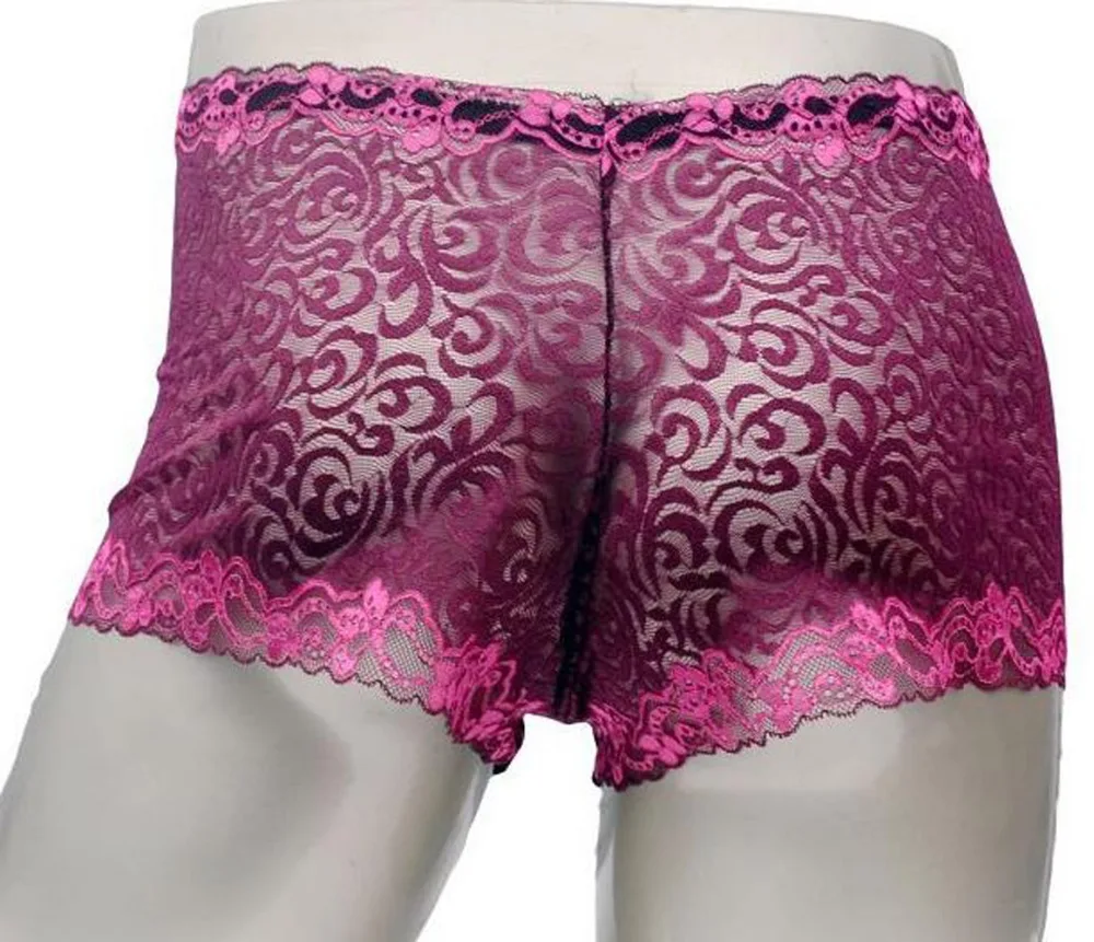 Sissy Gay Panties Lace Men Underwear Sexy Transparent Big Boxer ZJH884P