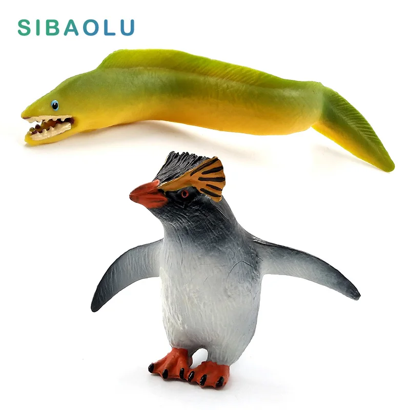 Simulation Small sea Eel Fish Penguin Animal Model miniature garden figure home decoration accessories decor Pvc fairy Figurine