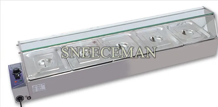 5 المقالي الكهربائية الفولاذ المقاوم للصدأ الساخن جهاز تسخين الطعام أواني بوفيه استانلس ستيل حافظة للحرارة باين ماري معدات المطبخ