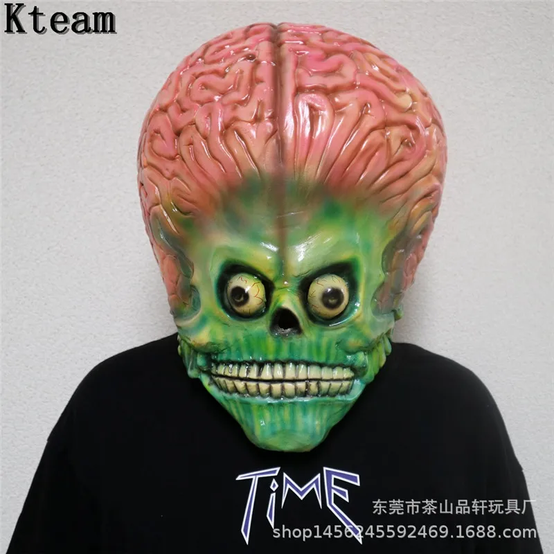 New Bloody Brain Scary Horror Mask Adult Zombie Monster Vampire Mask Latex Costume Party Full Head Cosplay Mask Masquerade Props