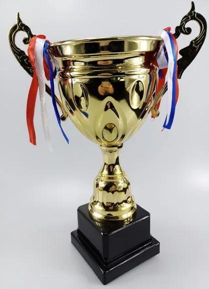 

30cm-38cm iron material with gold colour plating Golden Trophy Cup Awards