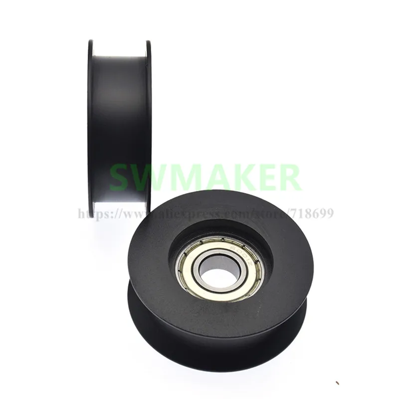 1pcs 12*55*18.5mm H-groove I-groove flat groove 6001 nylon wrapped bearing pulley passive pulley idler guide wheel