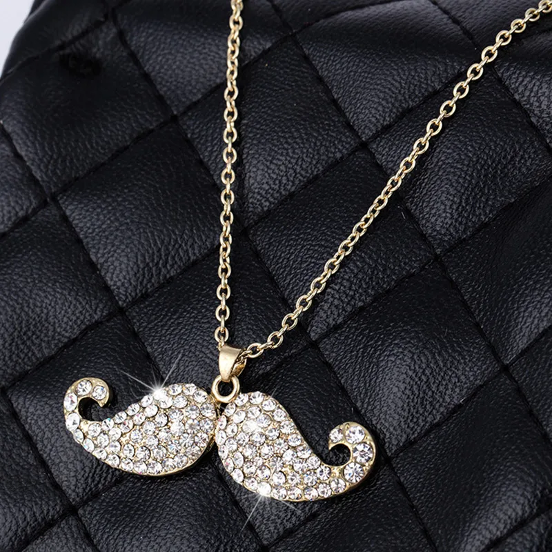 2019New Gold-color Crystal Choker Charm Necklaces Chains Beard Rhinestone Pendant Necklace For Women Wedding Jewelry Accessories