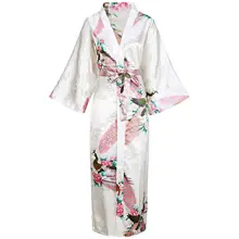 Women Long Rayon Kimono Robe #5