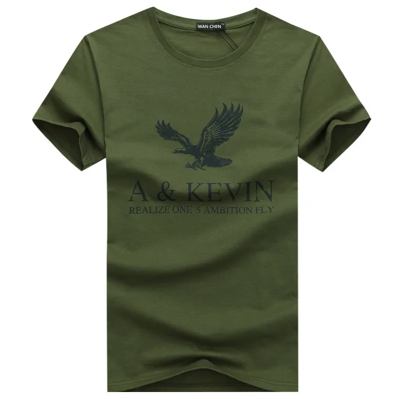 New Pure cotton Short brand T Shirt Men\'s large size T Shirt Slim Fit Fashion Eagle Printed t-shirt men plus Size S -5XL