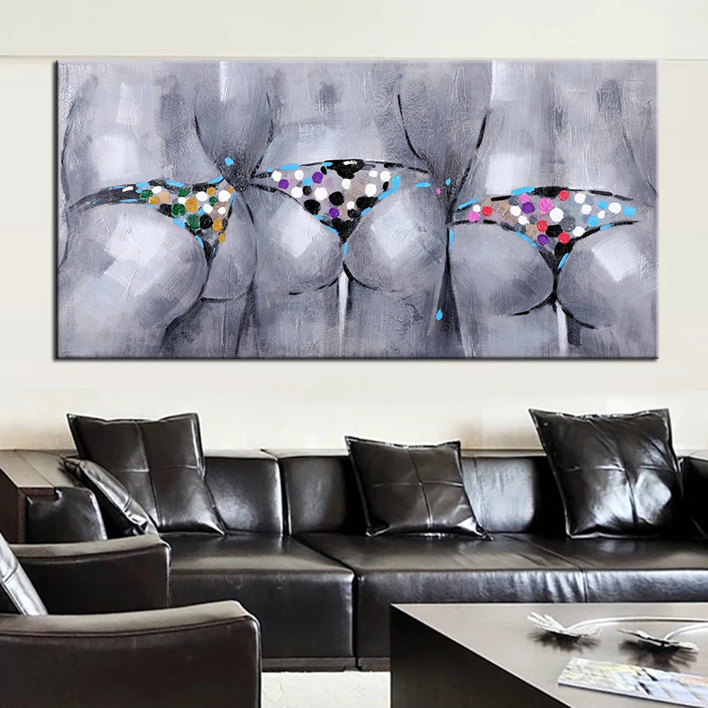 

Oil Painting Wall Art Hand Painted Sex Lady with Bikini Modern Animal Wall Decor Canvas Art Picture for living room Home Decor