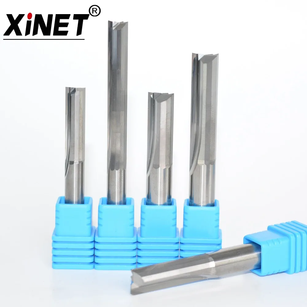 Fresa de extremo de carburo CNC, broca de enrutador de carpintería, alta precisión, cortador de fresado de extremo de 2 flautas rectas/EVA,MDF, madera