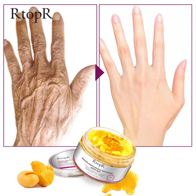 Mango-mascarilla hidratante de manos, cera blanqueadora para la piel, repara callos exfoliantes, película antienvejecimiento, crema para la piel de las manos, 50g