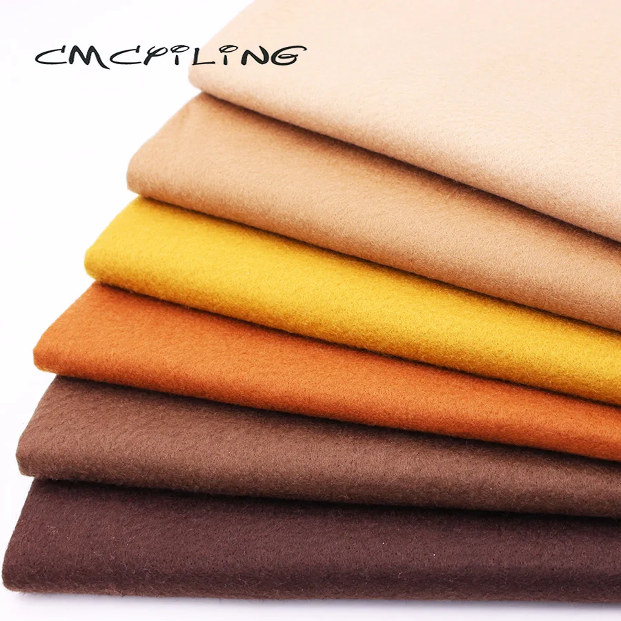 Brown Series Soft Felt,For Patchwork Needlework DIY Sewing,Dolls Crafts,Polyester Fabric Cloth,6 Pcs/Lot 45cmx55cm