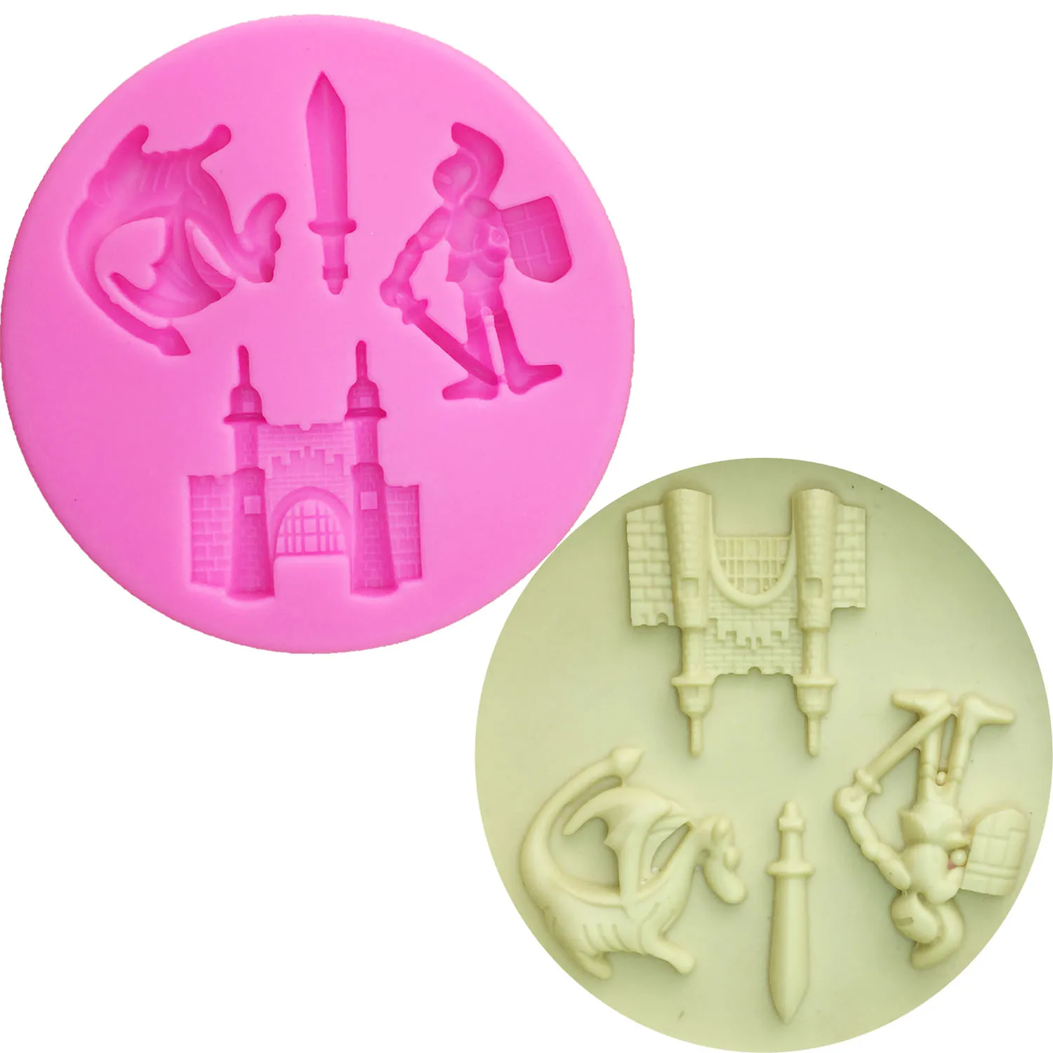 M0528 Cartoon Dragon/Castle/soldier/arrow Silicone Molds Cake DecorationTools gumpaste