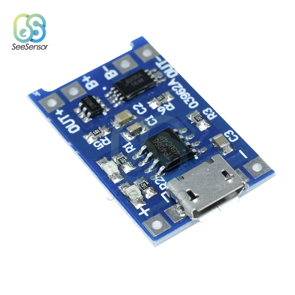 5Pcs TP4056 5V 1A Micro USB 18650 Lithium Battery Charging Board Charger Module with Protection Dual Functions