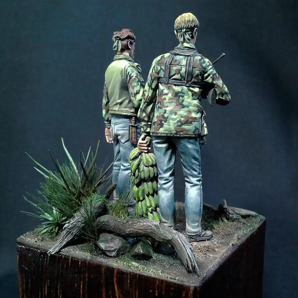 ไม่มีการรวมตัว1/35 US Navy Seal (สงครามเวียดนาม) ไม่มีฐานรูปย้อนหลังUncolorเรซิ่นชุดMiniatureรุ่นUnpainted