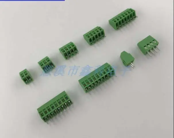 50pcs Screw type PCB terminal block XK128-3.81MM terminal block green minimum terminal block Line arc