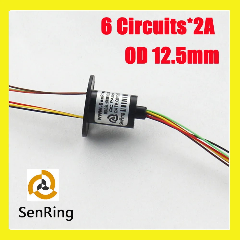 flange C  type of 6 circuits each 2A with OD 12.5mm, length 13.5mm of capsule slip ring