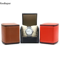 Hot Selling Luxury PU Leather Watch Box 10*9*8cm Red/Black/Brown Flip Watch Display Box Watch Storage Box Factory Direct Sales