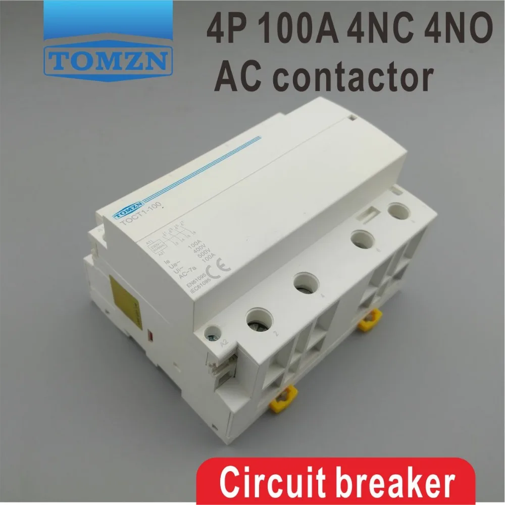 

TOCT1 4P 100A 4NO 230V 50/60HZ Din rail Household ac Modular contactor four normal open