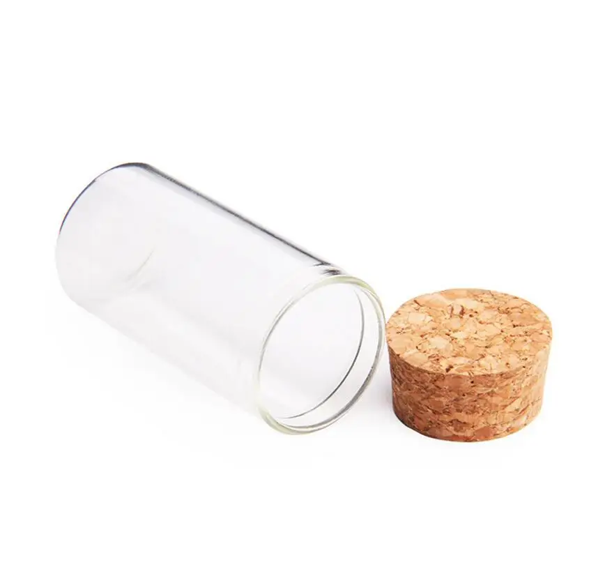 500pcs/lot 20ml clear empty glass tube with wooden cork, 20cc glass cork vial, 2/3oz glass jar wholesale