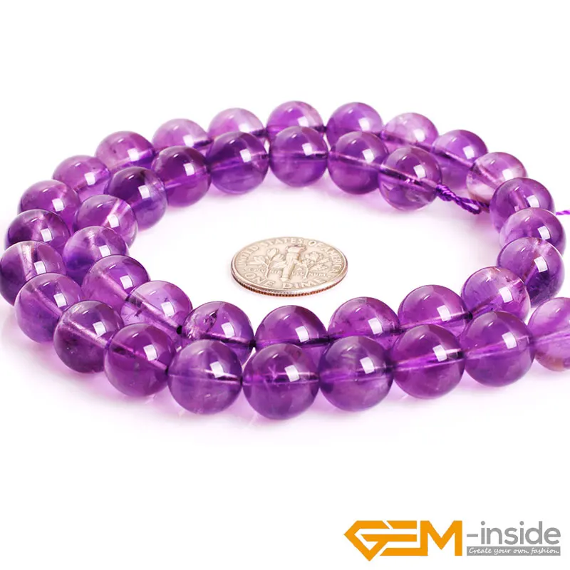 AAA Grade Round Purple Amethysts Precious Stone Beads Natural Stone Beads DIY Loose Beads For Jewelry Making Strand 15\