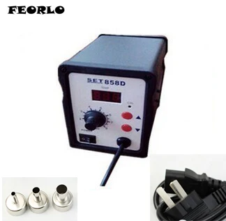 FEORLO 858D+ SMD Hot Air Rework Station Hot Blower Hot Air Gun Heat Gun with 3 FREE nozzles