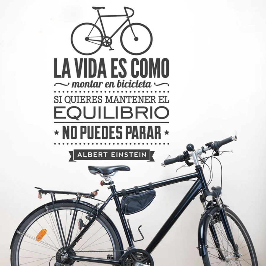 Vinilos decorativos de bicicletas Home Decoration - Life Is Like Riding A Bicycle Spanish Vinyl Wall Decal Stickers Espana image 2