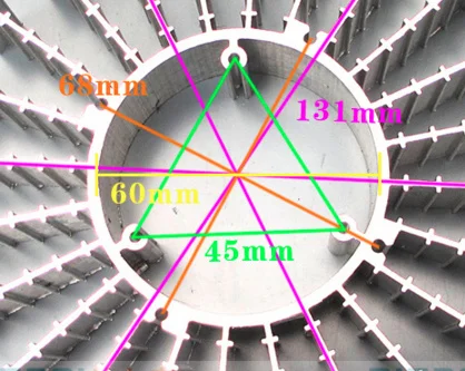 2pcs 145*60*50mm High power SMD led sunflower radiator cooling thermal conductivity aluminum heatsink