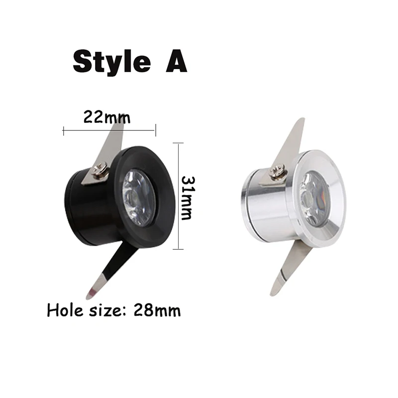 Focos LED 1W 3W Mini luces LED de techo AC85-265V bombillas montadas en superficie para escaparate de mostrador de gabinete